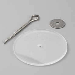 人形回転関節アクセサリー  DIY 工芸品おもちゃテディベア作り用  プラスチックディスク付き  アイロンワッシャーとピン  プラチナ  42x6x1.5mm  10セット/袋&nbsp;DIY-WH0502-91H