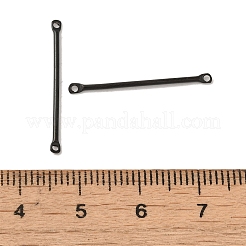 304ステンレススチールコネクタチャーム  バーリンク  電気泳動黒  25x2x1mm  穴：1mm&nbsp;STAS-Q323-04F-B