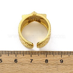 Латунные кольца-манжеты с микропаве и прозрачным цирконием для женщин RJEW-H248-08G-01