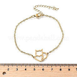 201 браслет из нержавеющей стали с лисьими звеньями&nbsp;BJEW-B128-05G