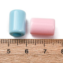 不透明および透明なアクリル製ヨーロピアンビーズ  大穴ビーズ  コラム  ミックスカラー  14x10mm  穴：5mm  約550個/500g&nbsp;AC-CBABC78-11