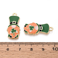 Подвески из сплава с эмалью ко дню святого патрика&nbsp;ENAM-T024-37A-G
