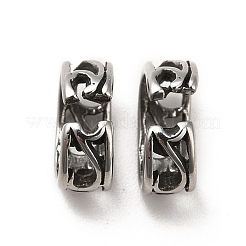 変色しない304ステンレススチール製スナップオンベイル  花柄  ステンレス鋼色  7x9.5x4mm  穴：7.5x4.5mm&nbsp;STAS-I696-05P