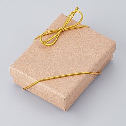 あらかじめ結ばれたリボンが付いたメタリック製のストレッチループ  ギフトボックス包装用  ゴールド  55x1.5mm&nbsp;EC-WH0003-17A