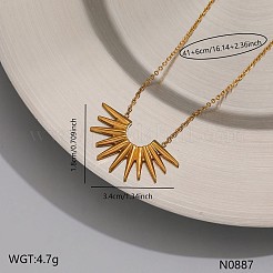 304ステンレススチール製サンペンダントネックレス  ゴールドカラー  16.14インチ（41cm）&nbsp;WG29069-01