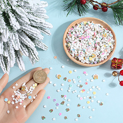 クリスマスをテーマにした1セットのDIYエポキシ樹脂材料充填  ポリマー粘土やプラスチックビーズを含む  混合図形  ミックスカラー  4.5~8x5~7x0.5~1.5mm  100 G /セッティング&nbsp;DIY-SC0027-30C