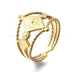 Кольца-манжеты из нержавеющей стали 304 с ромбом и дурным глазом RJEW-V002-02G