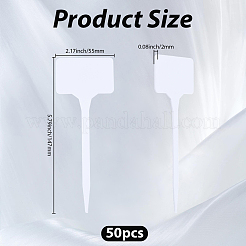 プラスチック植物ラベル50枚  植物タグ  種用鉢植えハーブ花野菜  ホワイト  147x55x2mm&nbsp;FIND-SP0005-64A