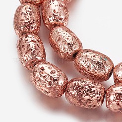 Гальванические бусины из натуральной лавы G-P400-12