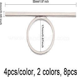 8 шт. 2-цветный сплав прямоугольный стержневой перстень для женщин FIND-CA0007-09