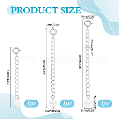 3 шт. 3 стиля удлинитель цепи из стерлингового серебра FIND-ME0002-35