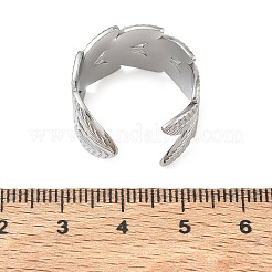 リーフ304ステンレススチール製指輪の部品  カン付き  変色なし  ステンレス鋼色  14.5mm  穴：1.8mm  19mm&nbsp;SA-CBA45D5-15P