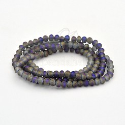 Полная радужная граненая нить стеклянных бусин рондель EGLA-J081-3x2mm-FR01