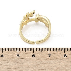 Манжеты из латуни с микро паве кубический цирконий для женщин RJEW-S400-08G