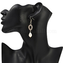 Комплекты из латунных подвесок и серег с микропаве из кубического циркония SJEW-JS01325