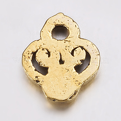 合金チャーム  ハート  鉛フリー及びカドミウムフリー  アンティーク黄金  10x8x2mm  穴：1.5mm&nbsp;PALLOY-EA10673Y-AG
