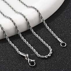 Collane con catena in corda di acciaio inossidabile 304 anti-ossidazione&nbsp;X-NJEW-F226-03P-03