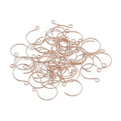 イオンプレーティング(IP) 304 ステンレススチール ピアスフック  水平ループ付き  ローズゴールド  22x18mm  穴：2.5mm  20ゲージ  ピン：0.8mm&nbsp;STAS-L216-02A-RG