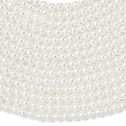 Круглые бусины из экологически чистого окрашенного стекла с жемчугом&nbsp;HY-A002-3mm-RB001