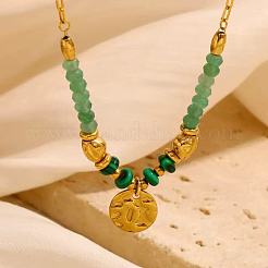 Женские бусины с подвеской-диском из нержавеющей стали HX3961