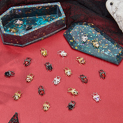 36 шт. 9-х цветные кабошоны из сплава со стразами&nbsp;FIND-SP0004-45