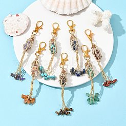 7 pz decorazioni pendenti con pietre preziose naturali e sintetiche&nbsp;HJEW-FS00053