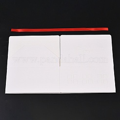 Ausgehöhlte Bonbonschachteln aus Kartonpapier mit Fenster und rotem Polyesterband&nbsp;CON-WH0816-003