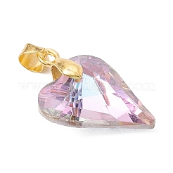 Pendentifs en verre transparent galvanisé&nbsp;X-PALLOY-JF05156-01