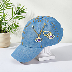 Цепочка со стразами из сплава глаз&nbsp;HJEW-WH0042-150G-01