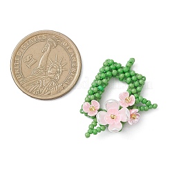 Прямоугольник из бисера с цветочными подвесками&nbsp;PALLOY-MZ01144-01