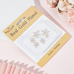 6шт 2 стиля латунные микропаве прозрачные подвески с кубическим цирконием ZIRC-BBC0002-48