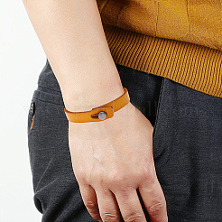 1 шт. панк ретро этнический стиль кожаный браслет ручной работы пара литературный ремешок на руку для мужчин BJEW-CL0001-02B