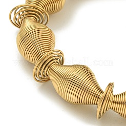 Ионное покрытие (ip) регулируемые браслеты из нержавеющей стали 304 с двухконусной пружинной проволокой BJEW-H617-10G