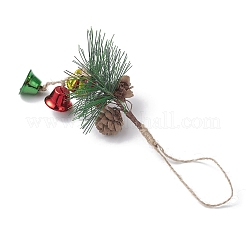 Подвесные украшения в виде железного колокольчика и пластиковой шишки&nbsp;HJEW-JM04392