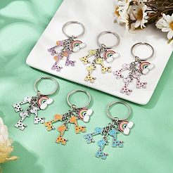 Porte-clés girafe en alliage émaillé&nbsp;KEYC-YW00169-01
