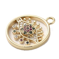 Латунные микропаве прозрачные подвески с фианитом KK-M275-35G