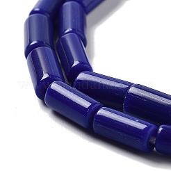 手作りのネパールランプワークビーズ  コラム  ミッドナイトブルー  10.5~11.5x4~6mm  穴：1.6mm  約61個/連  26.18''（66.5センチメートル）&nbsp;LAMP-Z008-02D