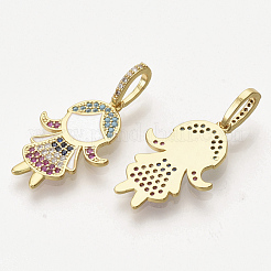 Латунные микро проложить кубического циркония подвески ZIRC-T012-36G