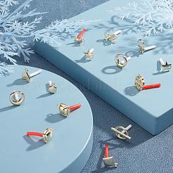 48 Stück Ohrstecker-Zubehörse aus Legierung mit Herz- und Stern- und Mondmotiv&nbsp;PALLOY-PH0001-83LG