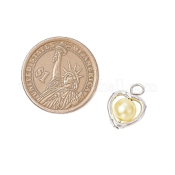 Подвески в виде сердца из акрилового жемчуга с соединительным элементом из сплава PALLOY-JF03399