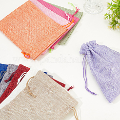 10 шт. 10-х цветные прямоугольные мешочки из мешковины&nbsp;ABAG-SP0001-50