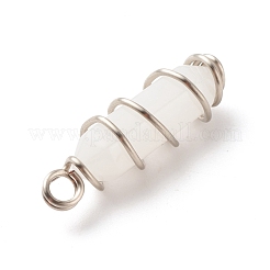 Двойные заостренные подвески из натурального белого нефрита&nbsp;PALLOY-JF01686-05