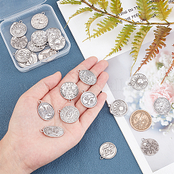 22 шт. 11 стиля подвески из сплава в тибетском стиле с эмалевыми оправами FIND-SC0002-23