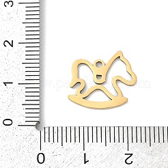 ステンレススチールチャーム201個  馬のチャームをロッキング  18KGP本金メッキ  14.5x14.5x1mm  穴：1.4mm&nbsp;STAS-F316-23G