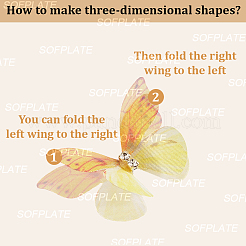 60 stücke 12 arten 3d gaze schmetterling ornament zubehör&nbsp;FIND-SP0020-64C