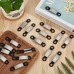 24 шт. силиконовые и 201 нержавеющая сталь изогнутые прямоугольные соединительные подвески&nbsp;STAS-BC0004-12B