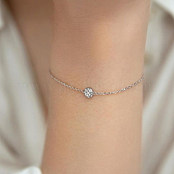 S925 стерлинговое серебро микропаве прозрачные кубические цирконии круглые подвески ожерелья и браслеты и серьги наборы для женщин SA9536-4