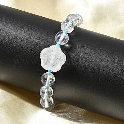 Pulseras trenzadas ajustables con cuentas de piedras preciosas naturales mixtas para mujer&nbsp;BJEW-L713-A