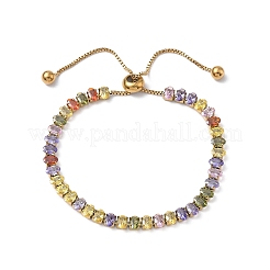 Теннисные браслеты из нержавеющей стали 304 с паве из кубических цирконий BJEW-G754-03G-05