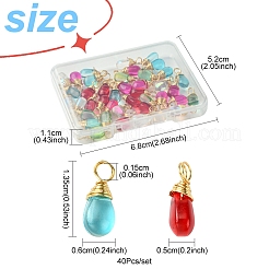 40шт 5 цвета прозрачные стеклянные подвески&nbsp;PALLOY-FS00023